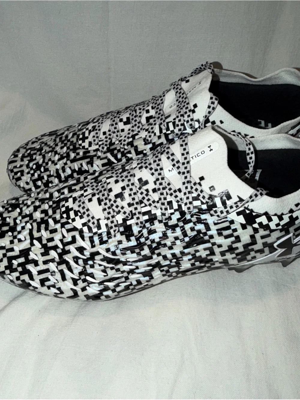 Under Armour Black & White Pixel Camo Soccer Cleats